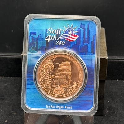 2026 PAMP Sail4th 250 Semiquincentennial 1 oz Cop - additional view