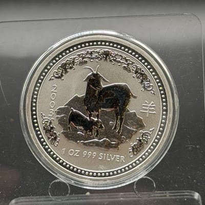 2003 Year of the Goat Silver 1oz round ~ Perth