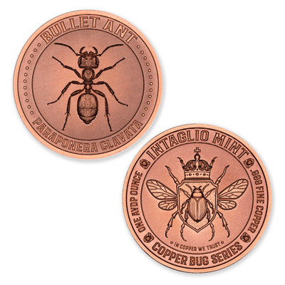 Copper 1oz: Bullet Ant by Inaglio 