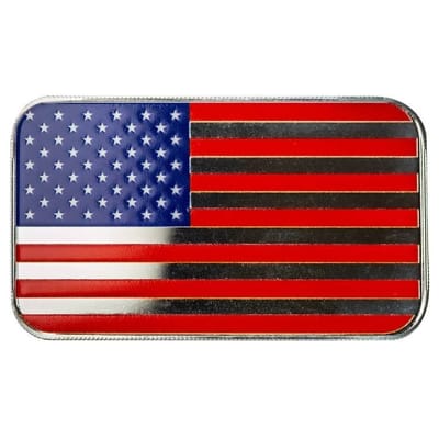 United States of America Flag USA Silver 1oz