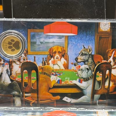 Dogs Playing Poker with COA in Capsule Gold 1/1000
