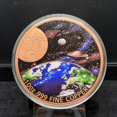 Space Universe Colorized 10oz Copper Round - additional view