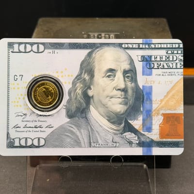 Benjamin Frankin US Flag Gold 1/1000 oz
