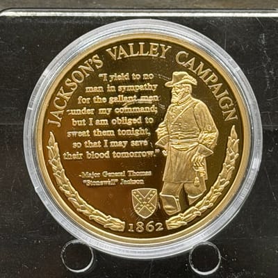 Copper/24Gold Covered 1oz: Cival War Jacksons Camp