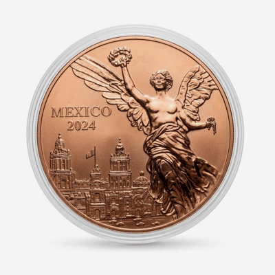 Copper Reverse Proof Libertad Round in Capsule 5oz