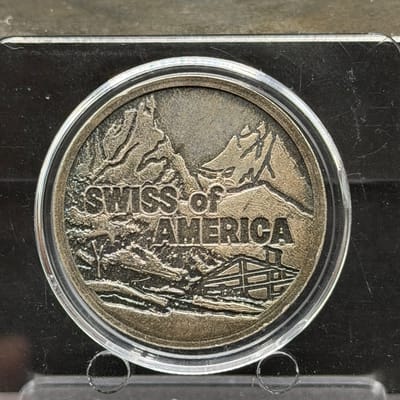 Toned Vintage Swiss of America 1oz Silver Round 