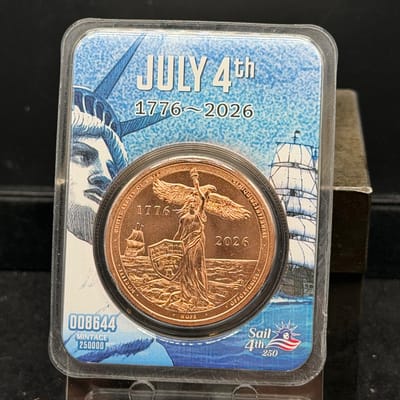 2026 PAMP Sail4th 250 Semiquincentennial 1 oz Cop