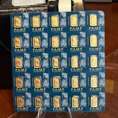 PAMP GOLD 25 x 1 Gram Gold Bar Multigram