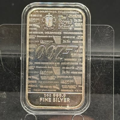 James Bond 007 Silver Bar 1oz ~ No Time to Die