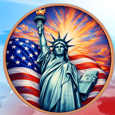 Sunset Liberty Colorized 1 oz Copper Round - additional view