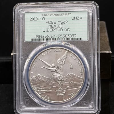 2010 Mo Mexico 1 Onza Silver Libertad PCGS MS69