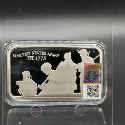 US Army 1oz Bar in Capsule ~ Est 1775 - additional view