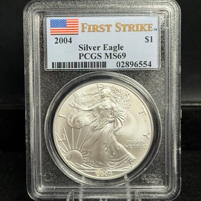 2004 American Silver Eagle 1oz PCGS MS69