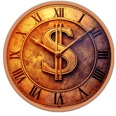 Time is Money Colorized 5 oz Copper Medal in Caps