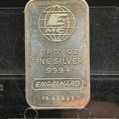 Vintage Engelhard 1oz Silver Bar ~ As pictured Bar