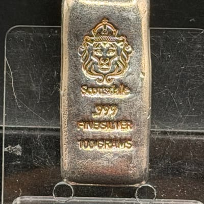 Scottsdale 100g .999 Fine Silver Cast Bar