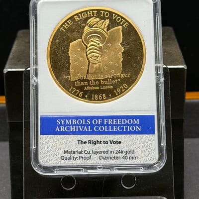 Copper 1oz: Gold Plated: Right to Vote