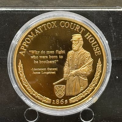 Copper/24Gold Covered 1oz: Appomattox Cival War