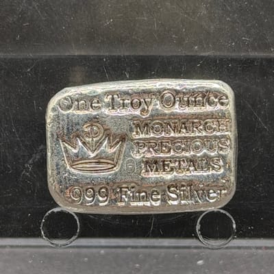 Monarch Precious Metals Poured 1 Ounce Silver Bar