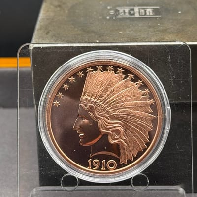 MODERN U.S. COIN TRIBUTES - $10 INDIAN COPPER 1OZ - additional view