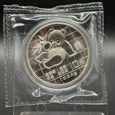 1989 Panda 1oz Silver ROund in OG Plastic and Cap