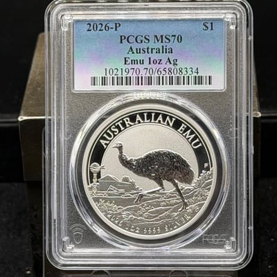 2026 Australia Silver Emu - PCGS Graded MS70