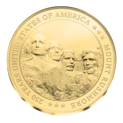2026 Liberia Mount Rushmore 1/200 oz Gold Coin