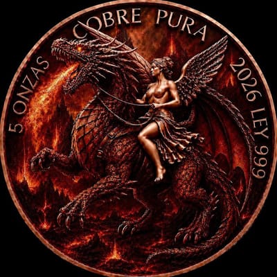 Fire Dragon Libertad Design 5 oz .999 Copper Round
