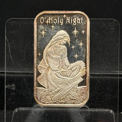 Silver O Holy Night ~ Christmas Silver Bar 1oz 999