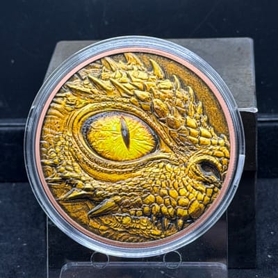 Golden Dragon Colorized 5 oz Copper Round