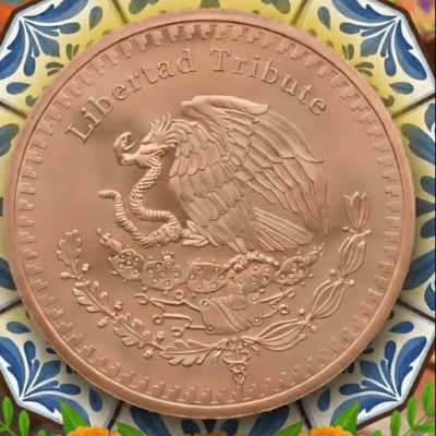 MEXICAN ANGEL OF INDEPENDENCE TRIBUTE ~5 OZ Copper - additional view