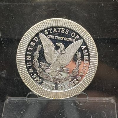 NEAR SPOT Silver 1oz 999 Morgan Dollar Tribute  - additional view