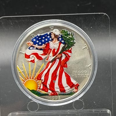 Colorized 1995 American Silver Eagle