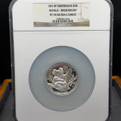 2013 P Australia $8 Koala High Relief PF70