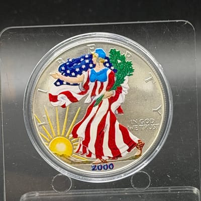 Colorized 2000 American Silver Eagle