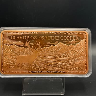 2026 10oz Elk Stag .999 Fine Copper Bar - additional view