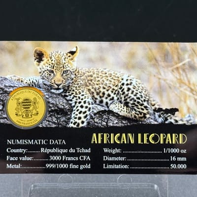African Leopard Gold 1/1000oz Coin - additional view