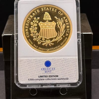 Copper 1oz: Gold Plated: Robert E Lee - additional view