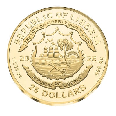 2026 Liberia Mount Rushmore 1/200 oz Gold Coin - additional view