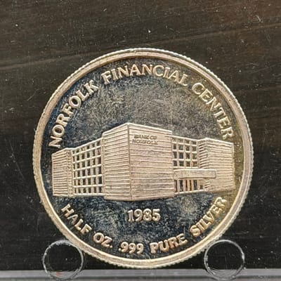 Vintage 1985 1/2 Oz 999 Silver Norfolk Financial