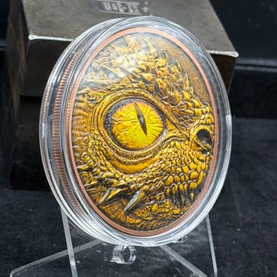 Golden Dragon Colorized 5 oz Copper Round - additional view