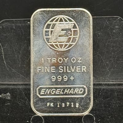 Vintage Engelhard 1oz Silver Bar ~ As pictured Bar