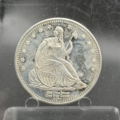 Near Spot: Seated Liberty Tribute 1oz Round