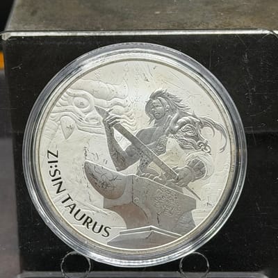 2021 South Korea 1 oz Silver ZI:SIN Taurus KOMSCO