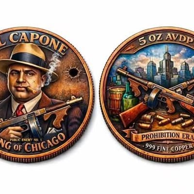 Al Capine King Of Chicago 5 oz .999 Fine Colorized