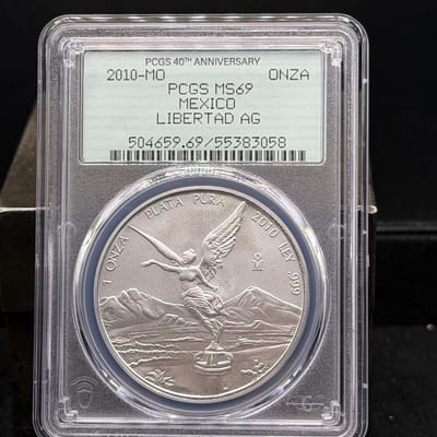 2010 Mo Mexico 1 Onza Silver Libertad PCGS MS69