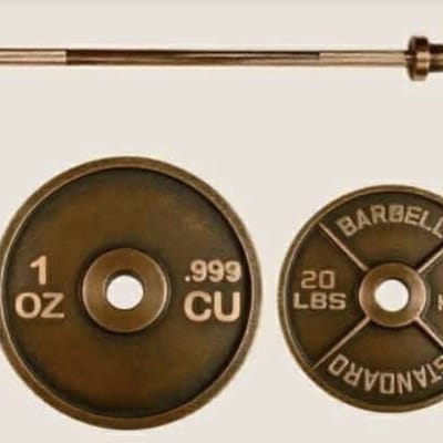 Mini Barbell Set 4oz .999 Copper Barbell Set