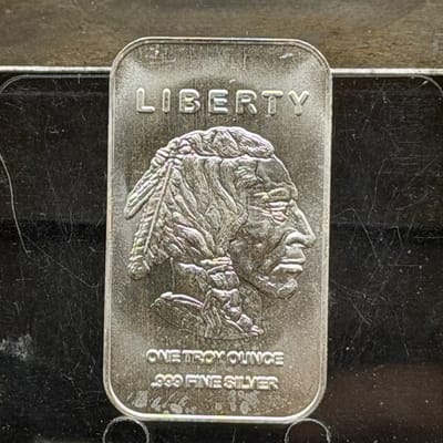 Buffalo / Indian Head Silver 1oz Bar * Near Spot