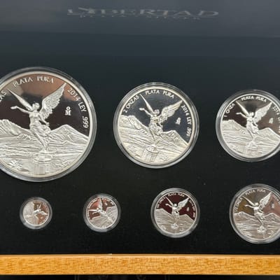 2014 Silver Libertad Proof Set 7 Coins, 5oz-1/20oz
