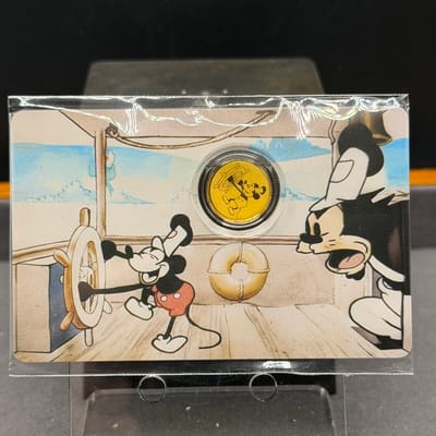 Steamboat Willie Micky Mouse Gold 1/1000oz Coin